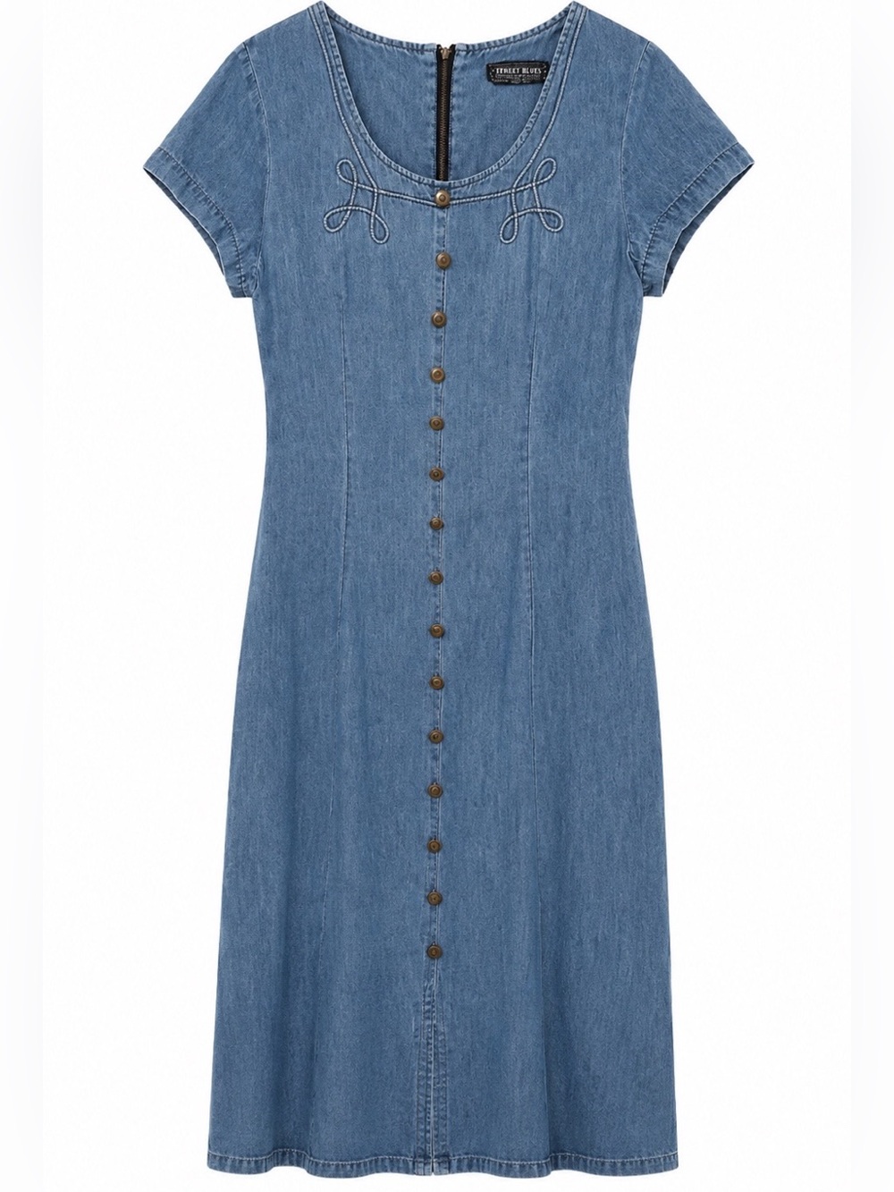 Vintage Denim Button-Front Midi Dress
Boho Western Cowboy Rodeo